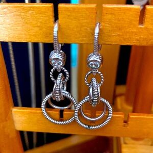 Judith Ripka Sterling silver drop earrings
